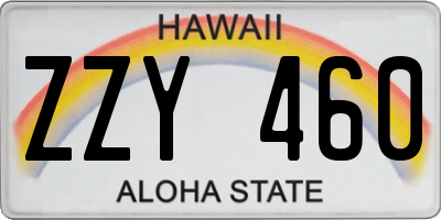 HI license plate ZZY460