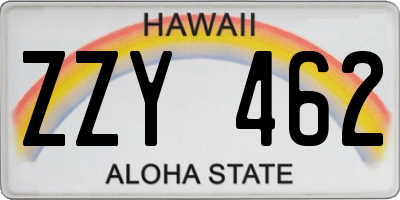 HI license plate ZZY462