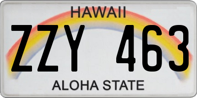 HI license plate ZZY463