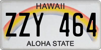 HI license plate ZZY464