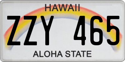 HI license plate ZZY465