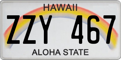 HI license plate ZZY467