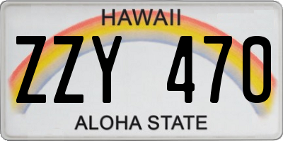 HI license plate ZZY470