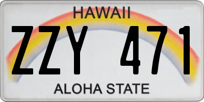 HI license plate ZZY471