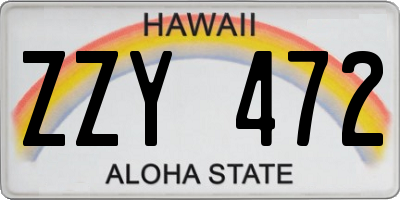 HI license plate ZZY472