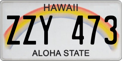 HI license plate ZZY473