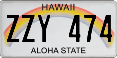 HI license plate ZZY474