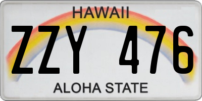 HI license plate ZZY476