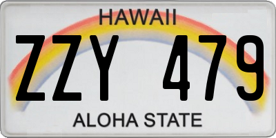 HI license plate ZZY479