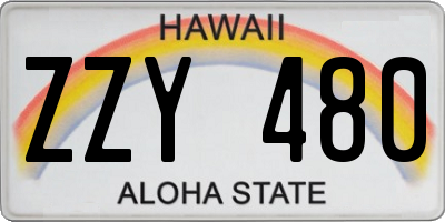 HI license plate ZZY480