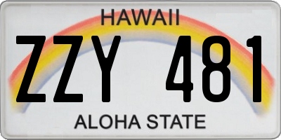 HI license plate ZZY481