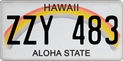 HI license plate ZZY483