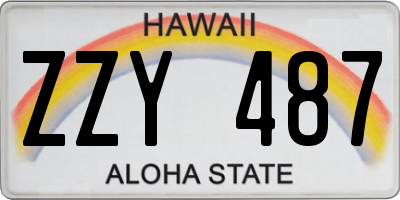 HI license plate ZZY487