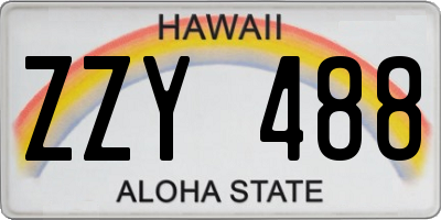 HI license plate ZZY488