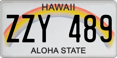 HI license plate ZZY489