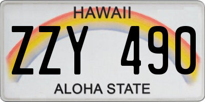 HI license plate ZZY490