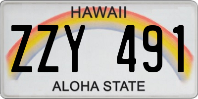 HI license plate ZZY491