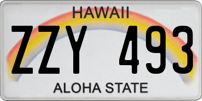 HI license plate ZZY493