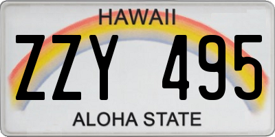 HI license plate ZZY495