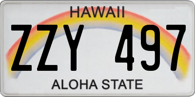 HI license plate ZZY497