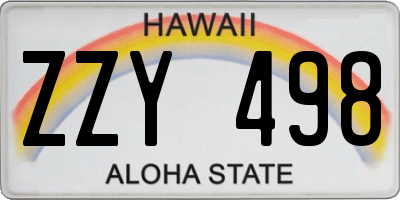 HI license plate ZZY498