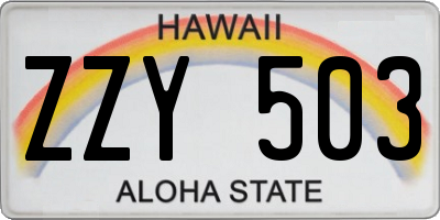 HI license plate ZZY503