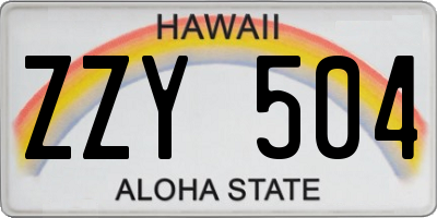 HI license plate ZZY504