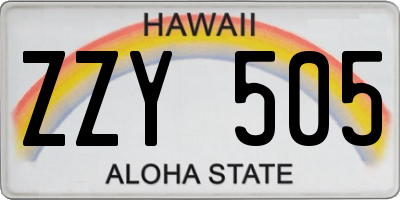 HI license plate ZZY505