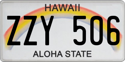 HI license plate ZZY506