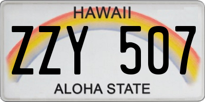 HI license plate ZZY507
