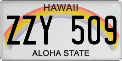 HI license plate ZZY509