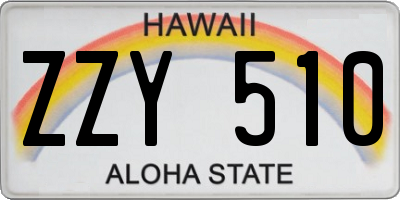 HI license plate ZZY510