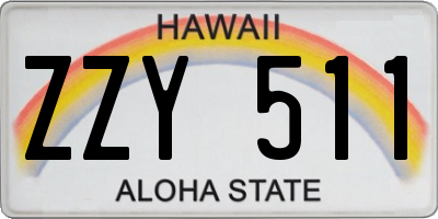 HI license plate ZZY511