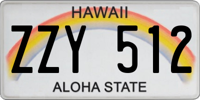 HI license plate ZZY512