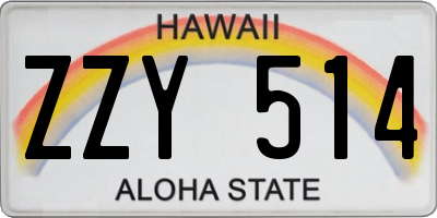 HI license plate ZZY514