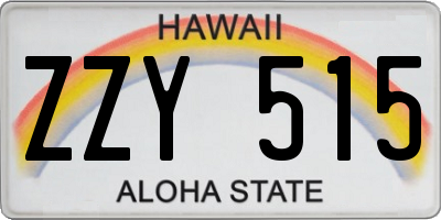 HI license plate ZZY515