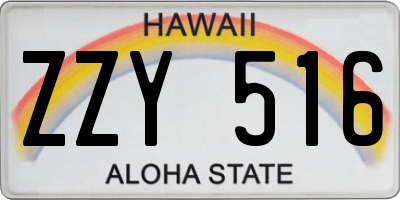 HI license plate ZZY516