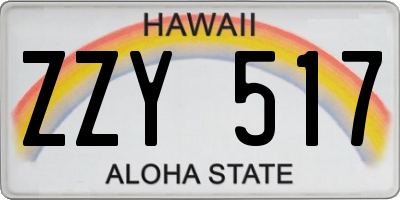 HI license plate ZZY517