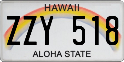 HI license plate ZZY518