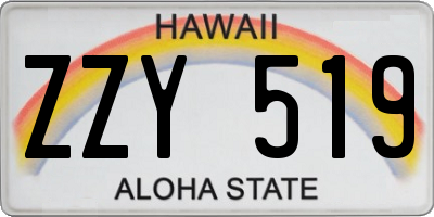 HI license plate ZZY519