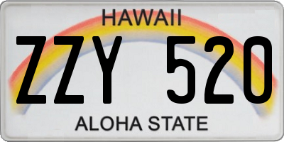 HI license plate ZZY520