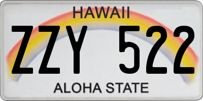 HI license plate ZZY522