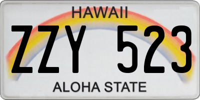 HI license plate ZZY523