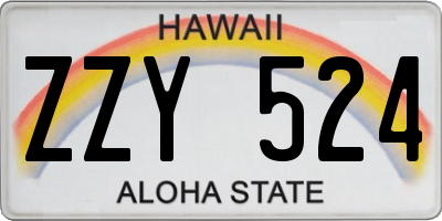 HI license plate ZZY524