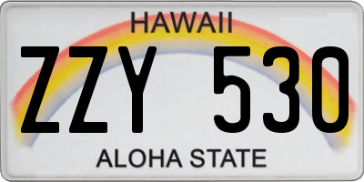 HI license plate ZZY530