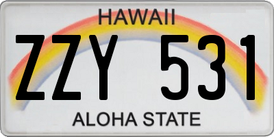 HI license plate ZZY531