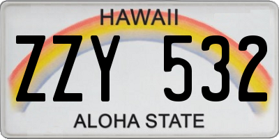 HI license plate ZZY532