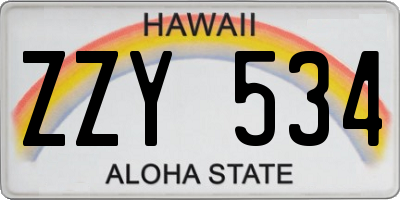 HI license plate ZZY534