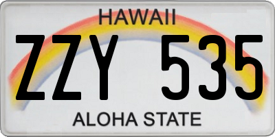 HI license plate ZZY535