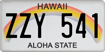 HI license plate ZZY541